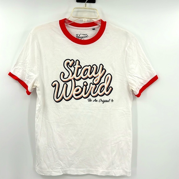 The Original Penguin Stay Weird T-Shirt Size Small - Picture 2 of 5